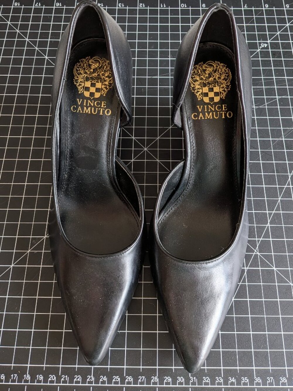 Vince Camuto Black Leather Wedge Pumps – Brand New Size 8M